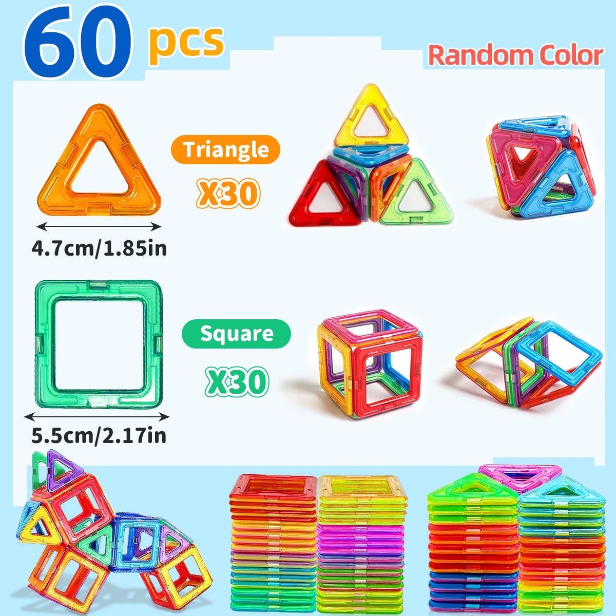 Magnetic Building Blocks DIY Magnets Toys medium size STEM Toys Construction Toys Learning Educational Magnet Toys - Smarsty