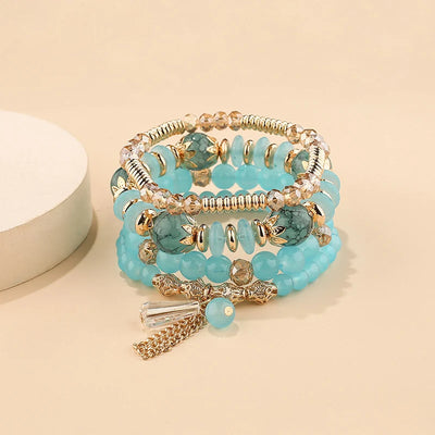 Colorful Glass Beaded Bracelet Set for Women - Smarsty