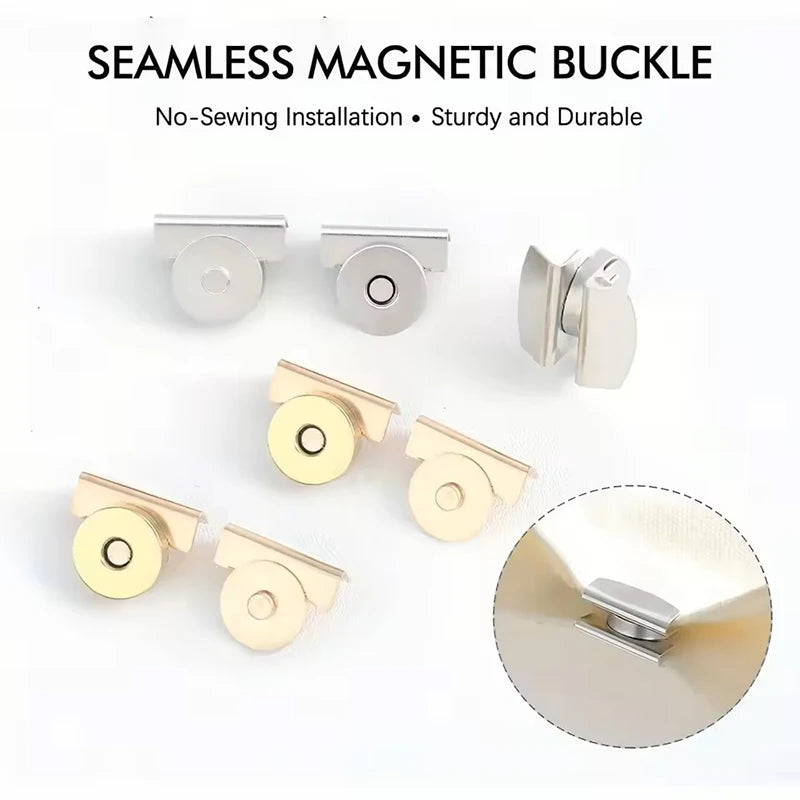 5Pairs Metal Seamless Magnetic Buckle for Bags - Magnetic Snap Buttons for DIY Buckle Closure Magnetic Snaps for Handbags
