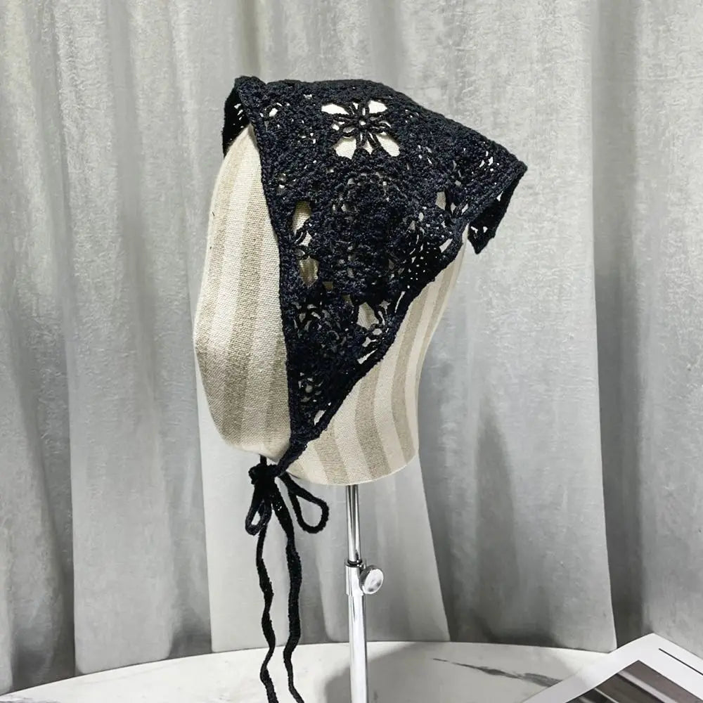 Lace Triangle Scarf Breathable Summer Crochet Headband - Smarsty