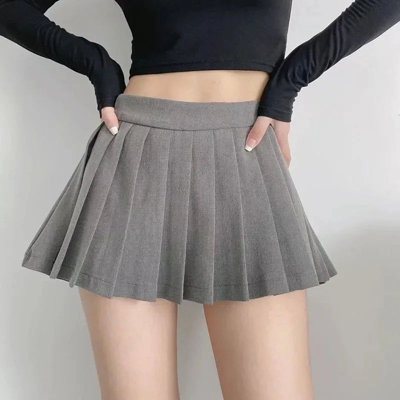 Spice girl pleated skirt female pure color small short skirt summer new Korean version JK college wind high waist mini skirt - Smarsty