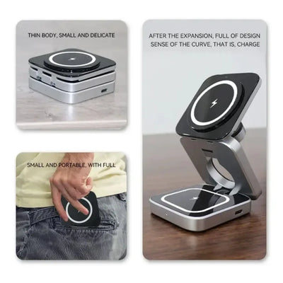 Foldable 3 In 1 Wireless Charger For iPhone And Watch - Smarsty
