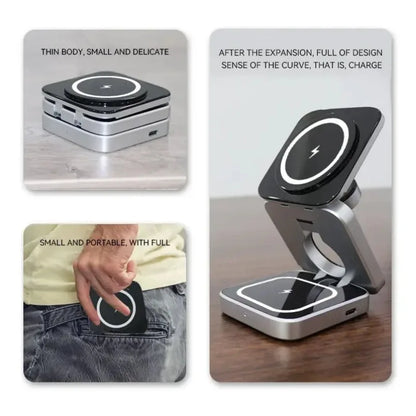 Foldable 3 In 1 Wireless Charger For iPhone And Watch - Smarsty