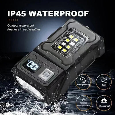 2/1Pcs Portable Flashlight Super Bright MINI USB Rechargeable LED Tail MagnetTorch with COB Emergency Light for Camping Hiking by Smarsty