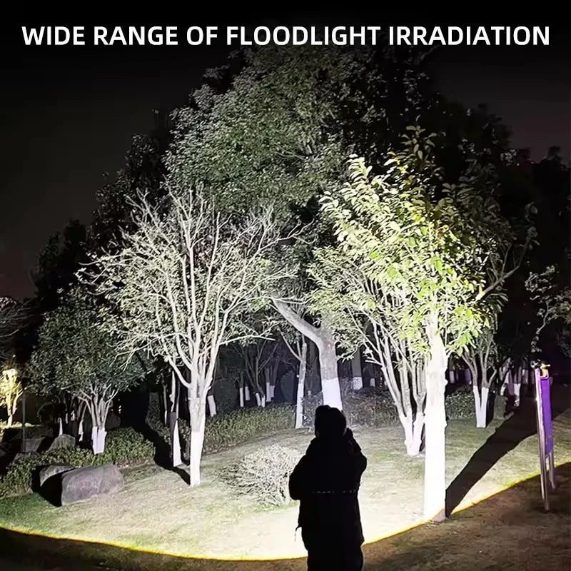 LED Camping Torch Flashlight High Power Rechargeable USB Spotlight Zoom Lantern Built-in Battery For Fishing Outdoor Waterproof - Smarsty