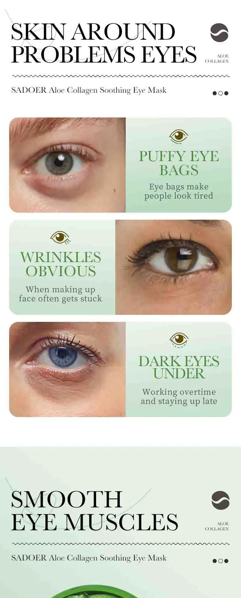 Aloe Vera Collagen Eye Masks for Dark Circles - Smarsty