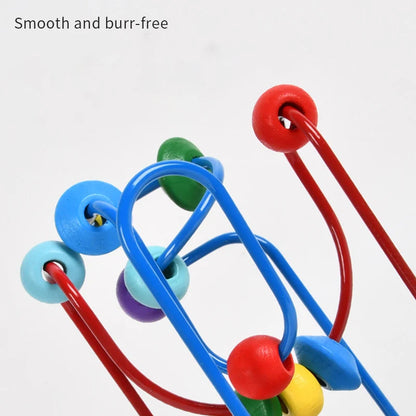 Colorful Wooden Roller Coaster Educational Circle Toy For Preschool Learning Bead Maze Toy Perfect Gift For Young Children