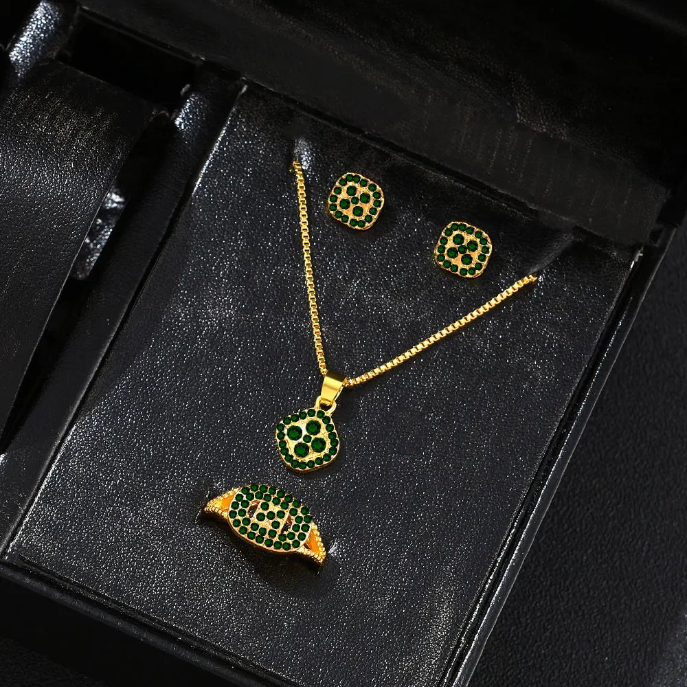 Luxury Cube Jewelry Set for Women with Necklace and Earrings - Smarsty