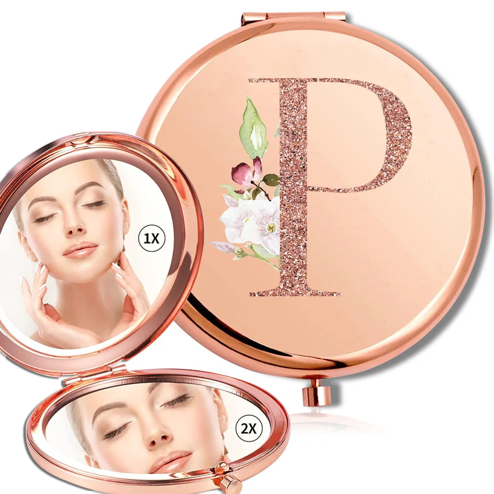 Rose Gold Double Sided Makeup Mirror Compact Design - Smarsty