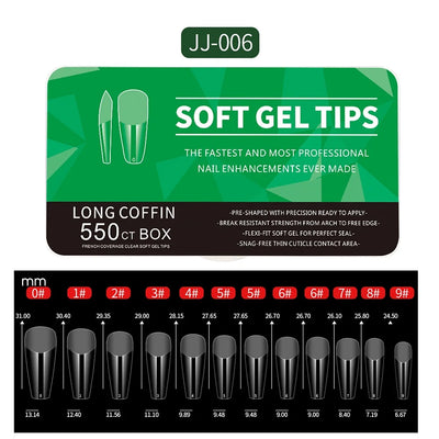 550pcs Matte Almond Coffin Nail Tips for DIY Manicure - Smarsty