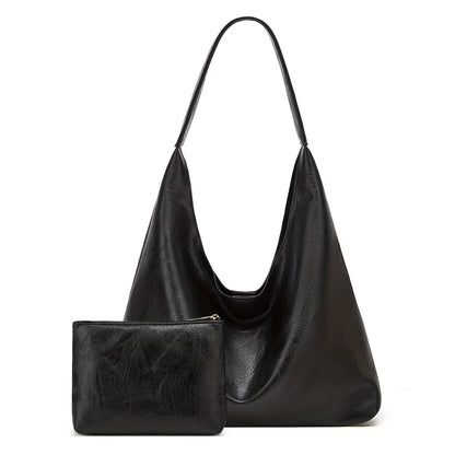 Casual PU Tote Bag For Women Large Capacity Shoulder Bag - Smarsty