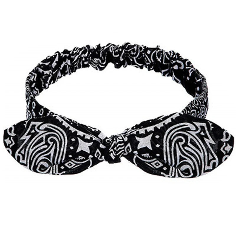 Boho Soft Elastic Headband For Women Vintage Cross Knot - Smarsty