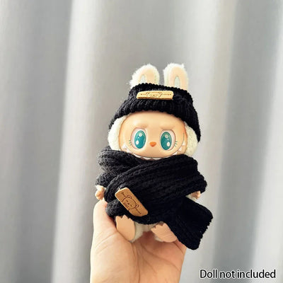 For 15-17 cm v1v2 Labubu Clothes outfit Labubu Sitting Party Bear Label Scarf Hat Bag Dolls Accessories Cute Decoration by Smarsty
