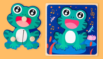 Baby Toys Montessori Wooden Puzzles Children Toys Hand Grab Board Animals Cognition Educational Learning Toys For Kids 1-3 Years by Smarsty