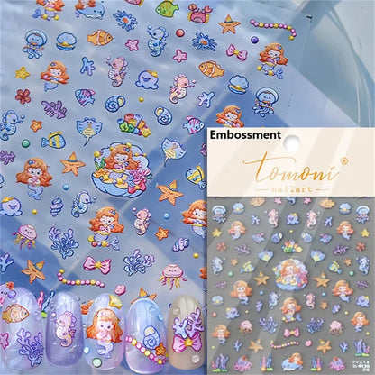 Dreamy Summer Beach Nail Art Stickers for Manicure - Smarsty