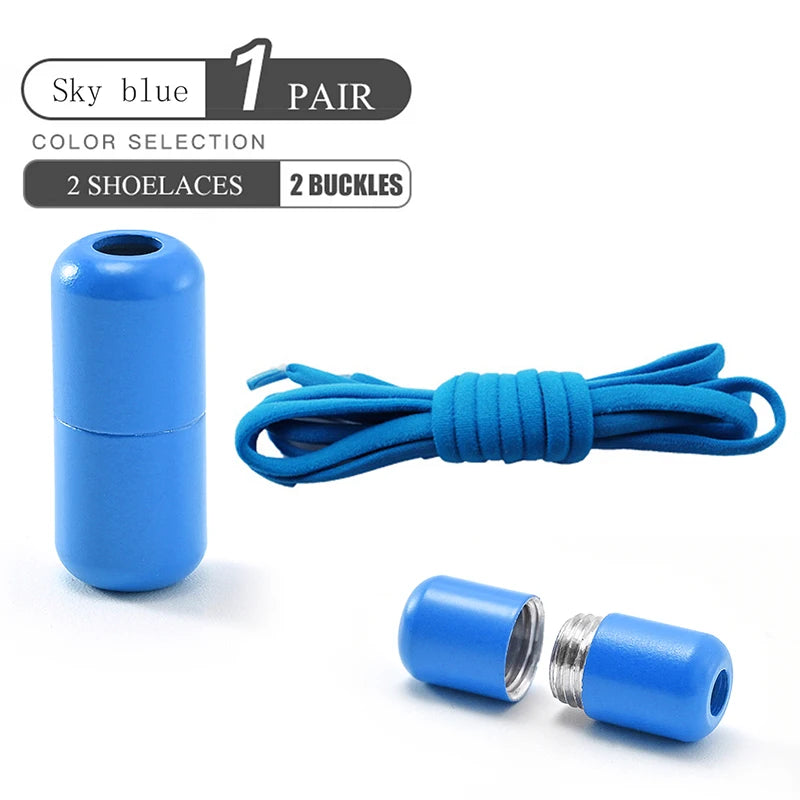 Elastic No Tie Shoelaces Semicircle Shoe Laces For Kids and Adult Sneakers Shoelace Quick Lazy Metal Lock Laces Shoe Strings - Smarsty