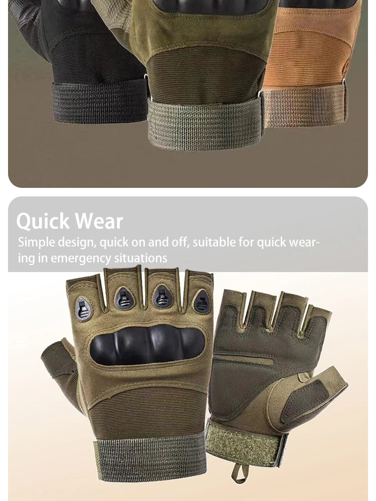 Half Finger Tactical Hunting Gloves Anti Skid Breathable - Smarsty