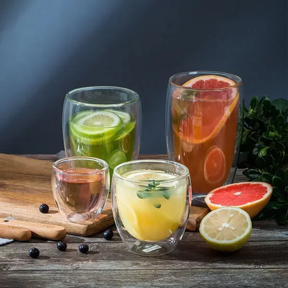 Double Wall Borosilicate Glass Mugs Set Heat Resistant - Smarsty