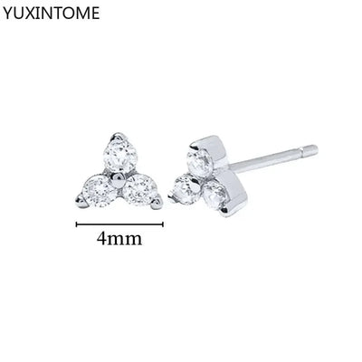 925 Sterling Silver Hoop Earrings White Crystal Luxury - Smarsty