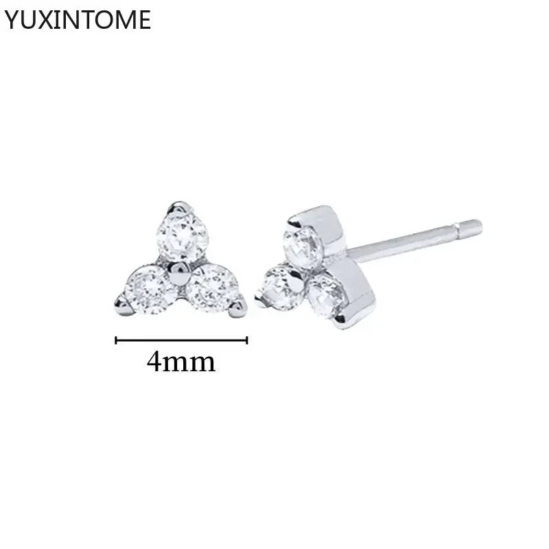 925 Sterling Silver Hoop Earrings White Crystal Luxury - Smarsty