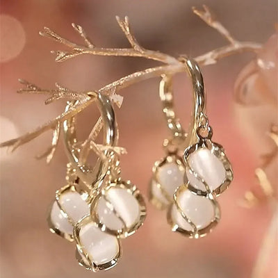 Pearl Long Earrings With Rhinestones For Wedding Fashion - Smarsty