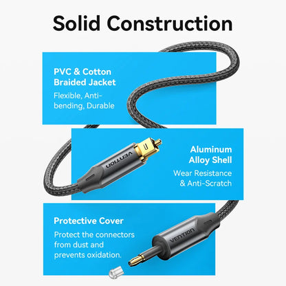 Vention Toslink SPDIF Optical Audio Cable for Amplifiers - Smarsty