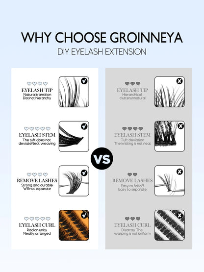 GROINNEYA DIY Fluffy Lash Clusters Kit for Volume - Smarsty
