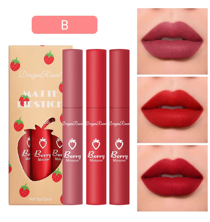 3 PCS Velvet Matte Lip Gloss Set for Hydration - Smarsty