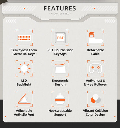 Mechanical Keyboard 75 Percent Layout Hot Swappable Backlit