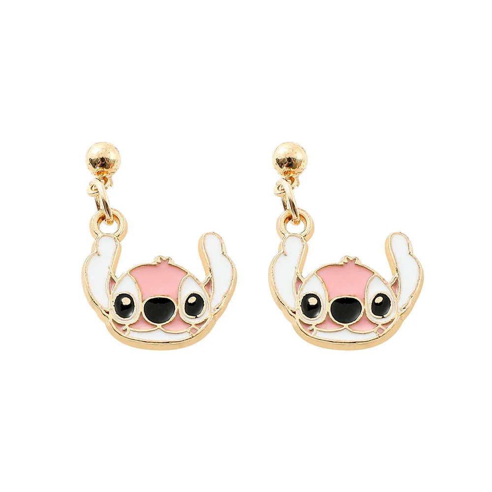 Cute Disney Stitch Flower Stud Earrings for Women and Girls - Smarsty