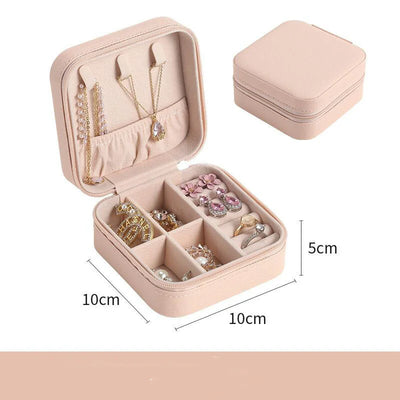 Leather Jewelry Case Travel Organizer with Compartments - Smarsty