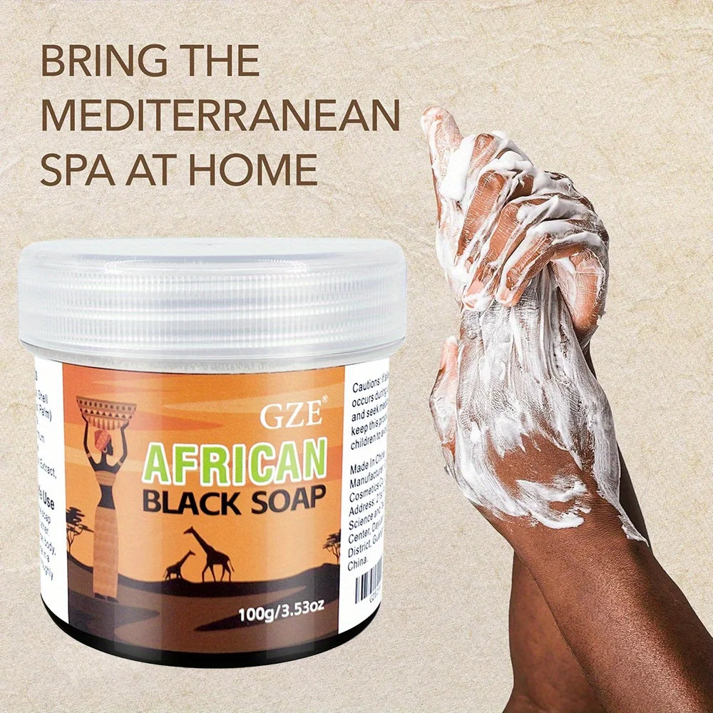 GZE African Black Soap 3-in-1 Cleanser for Deep Cleaning and Moisturizing - Smarsty