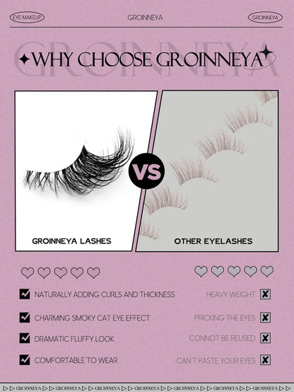 GROINNEYA Soft Natural Faux Mink Eyelashes for Everyday Wear - Smarsty