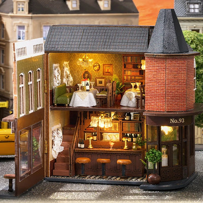 DIY Mini Wooden Doll House Assembly Building Model Pink Princess Villa Architecture Kit 3D Puzzle Dollhouse With Furniture Gifts by Smarsty