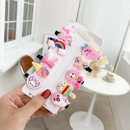 Cute Cartoon Unicorn Hair Clips Set for Girls - Smarsty