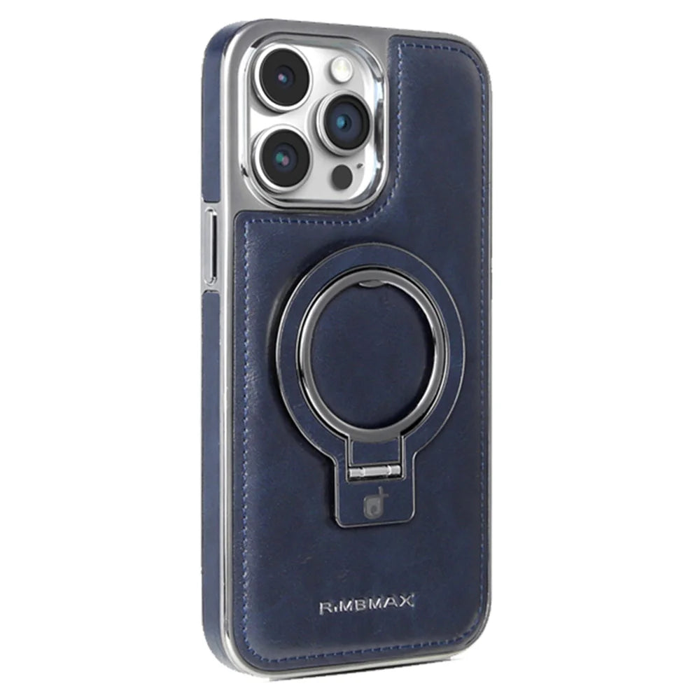 Luxury PU Leather Magnetic Stand Phone Case For iPhone 17 16 15 14 13 12 Pro Max for Magsafe Wireless Charging Shockproof Cover