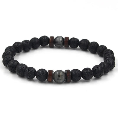 Volcanic Stone Bracelet for Men with Buddha Charm - Smarsty