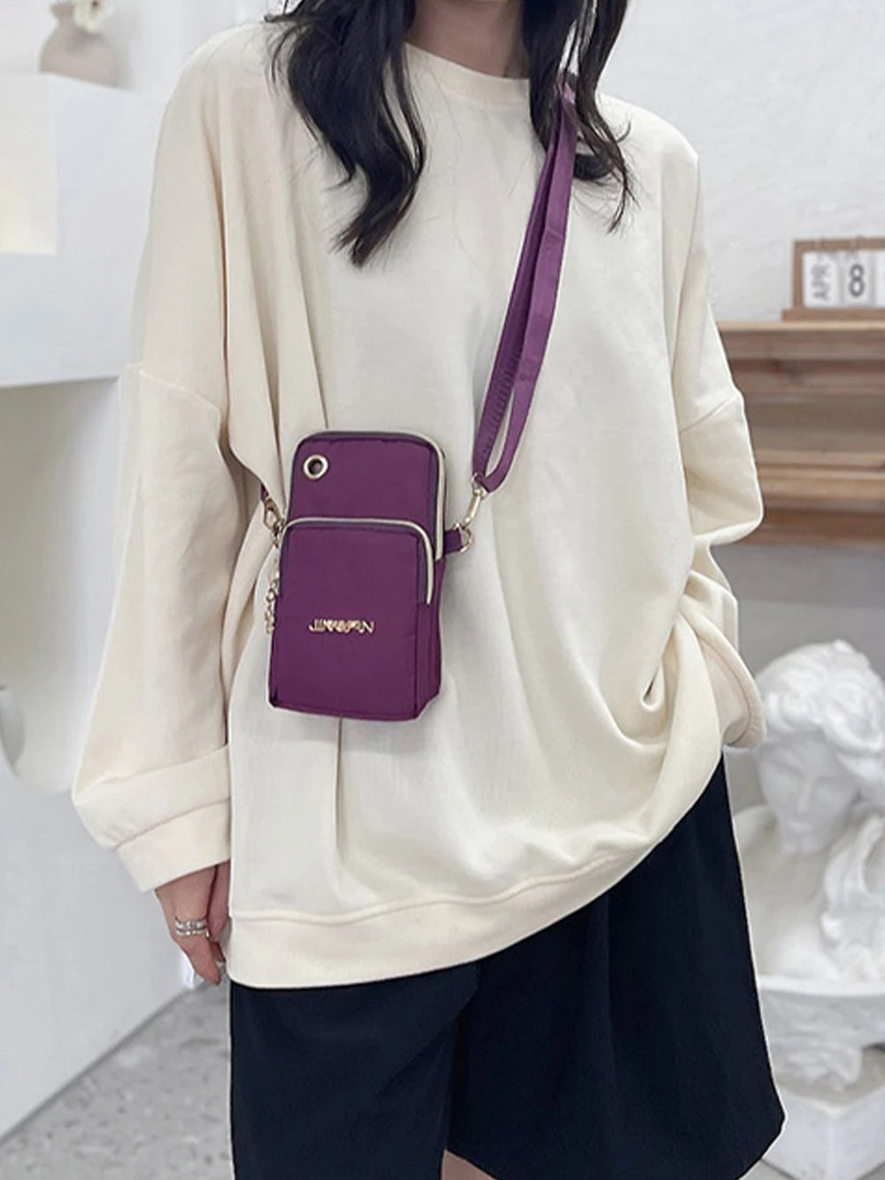 Womens Crossbody Phone Bag Mini Bag With Zipper Everyday Use - Smarsty