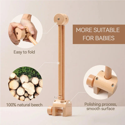 Baby Crib Mobile Rattle Toy For 0-12 Months Cartoon Felt Forest Animal Bed Bell Hanging Wooden Bracket Mobile Newbaby Rattle Toy by Smarsty