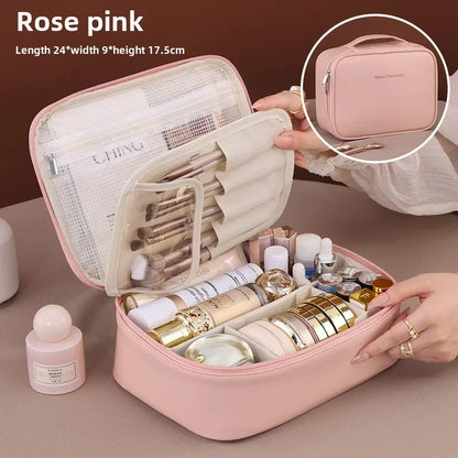 New Women's Cosmetic Bag Portable Storage Bag Large Capacity Luxury Makeup Bag Travel Organizer Essentials Toiletry Bags - Smarsty