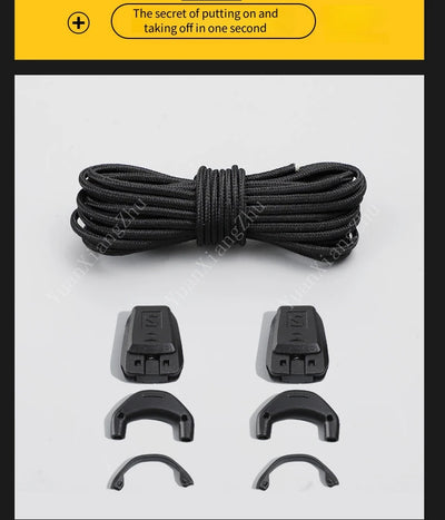 New No tie Shoe laces Round Tennis Laces Without ties Adult Kids Quality Running Sneakers Shoelaces Black White Shoes Accesories - Smarsty