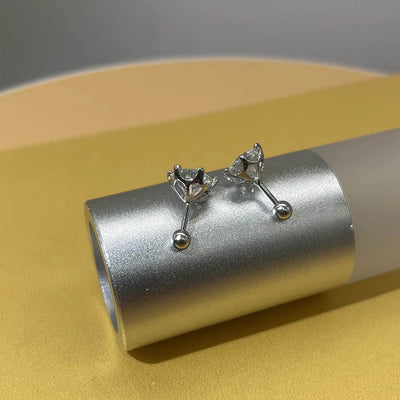Moissanite Studs 0.5 To 2Ct Sterling Silver Screw Back - Smarsty
