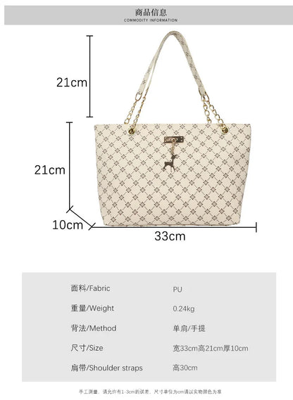 Fashionable Large Capacity PU Leather Tote Shoulder Bag - Smarsty