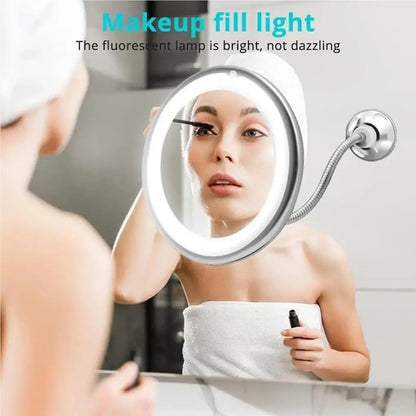 Flexible Gooseneck Makeup Mirror with Bright LED Light - Smarsty