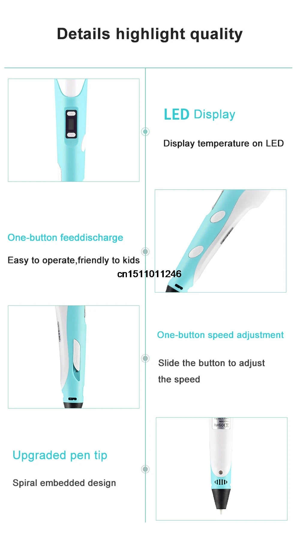 3D Pen 3d Printing Pen Children DIY Drawing Pens PLA Filament Birthday Christmas Boys Girls Gift For Kids With Travel Case - Smarsty