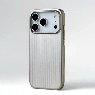 Fashion Plating 3D Luggage Stripes for Magsafe Phone Case for IPhone 17 16 15 14 Pro Max Shockproof Wireless Charge Matte Cover - Smarsty
