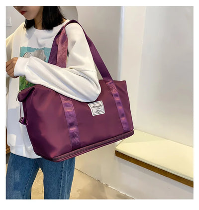 Waterproof Nylon Travel Duffle Bag for Women Large Capacity - Smarsty