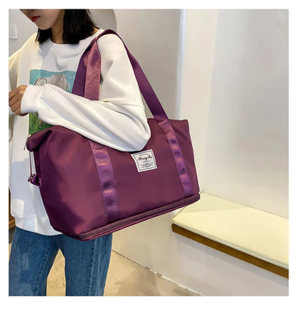 Waterproof Nylon Travel Duffle Bag for Women Large Capacity - Smarsty