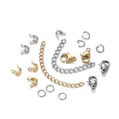 Bulk Jewelry Findings Kit 400Pcs Lobster Clasps Beads - Smarsty