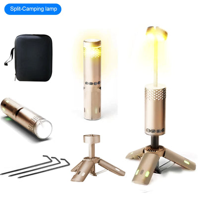 Upgraded Camping LED Telescopic Flashlight with Tripod Rechargeable Emergency Lamp Outdoor Portable orch Light Table Lamp Tent by Smarsty